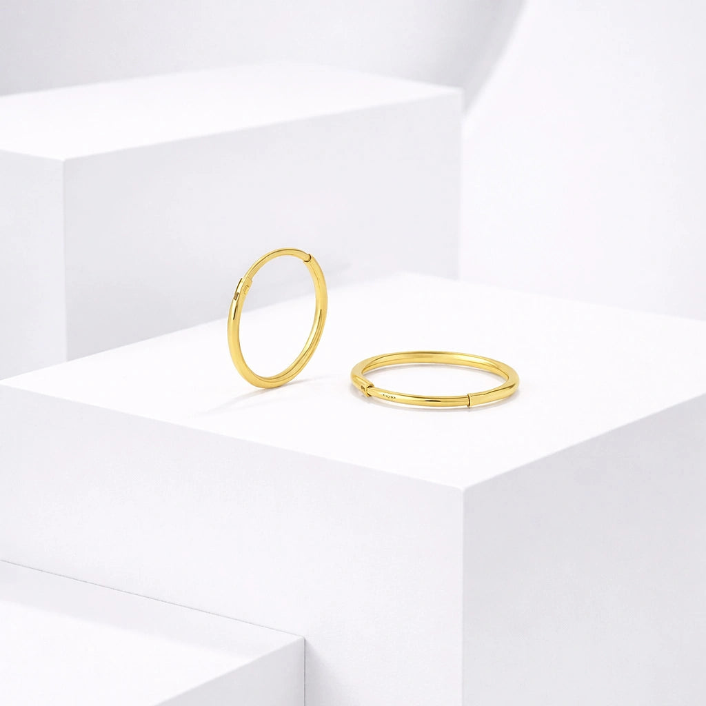 Sterling Silver Dainty Huggie Hoop Earrings