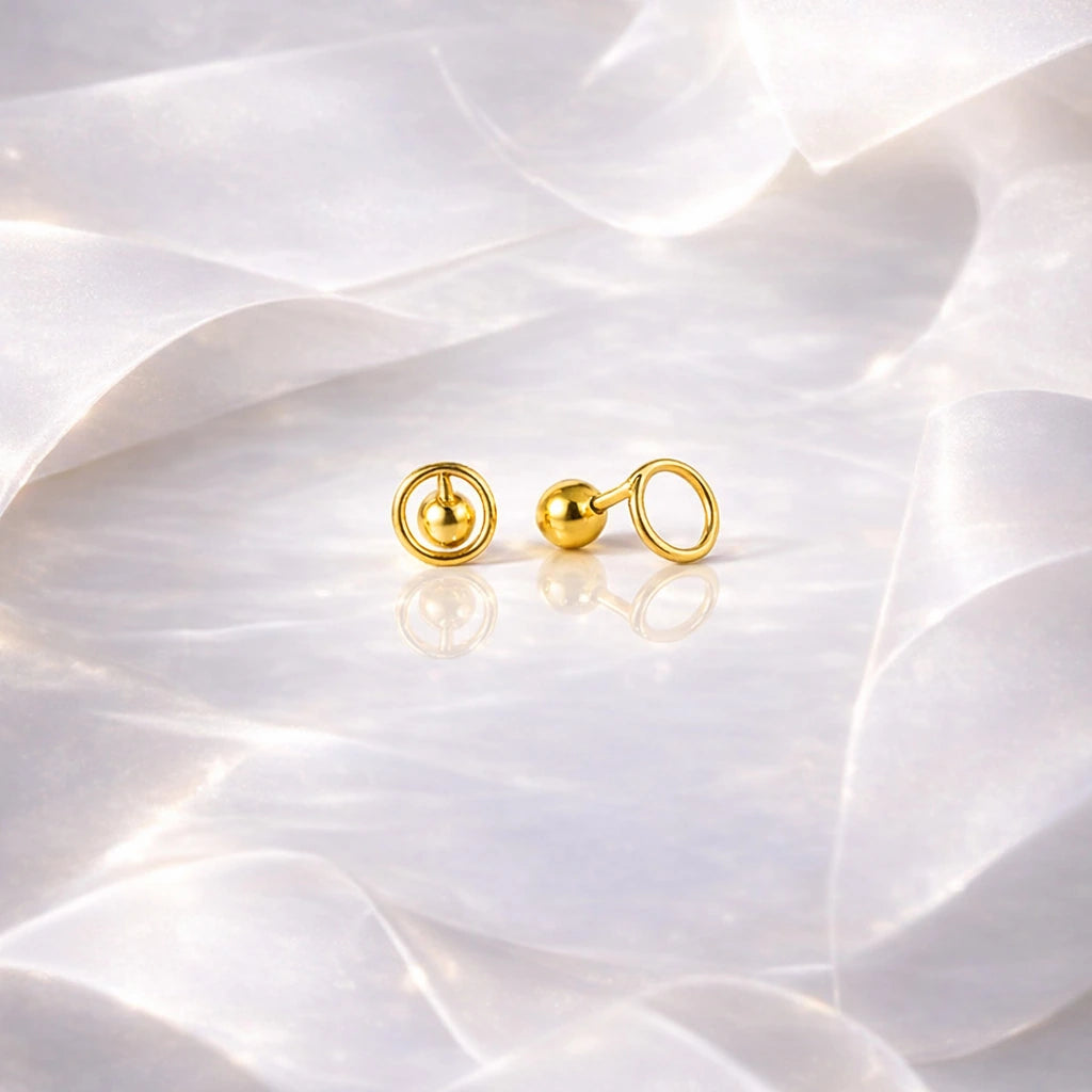 Sterling Silver Circle Stud Earrings