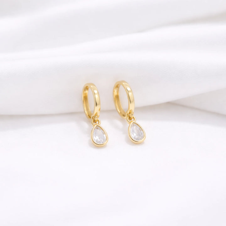 Sterling Silver Dangle Huggie Hoop Earrings
