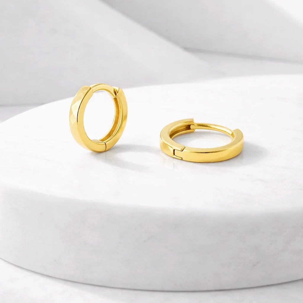 Sterling Silver Thin Huggie Hoop Earrings