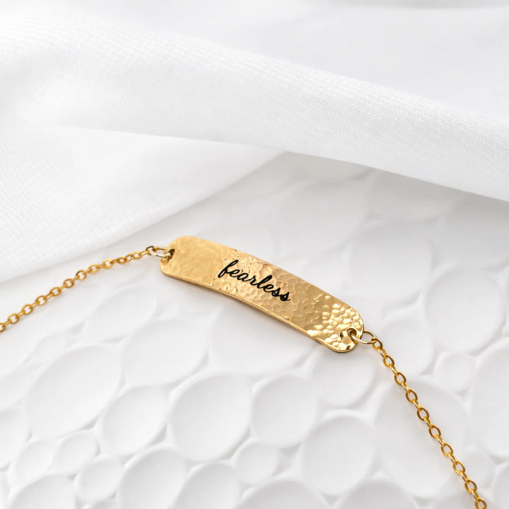 Dainty Hammered Bar Bracelet – Personalized Custom Jewelry for Her