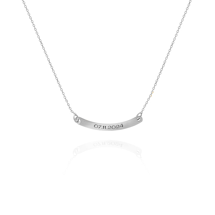 Custom Name Curved Bar Necklace