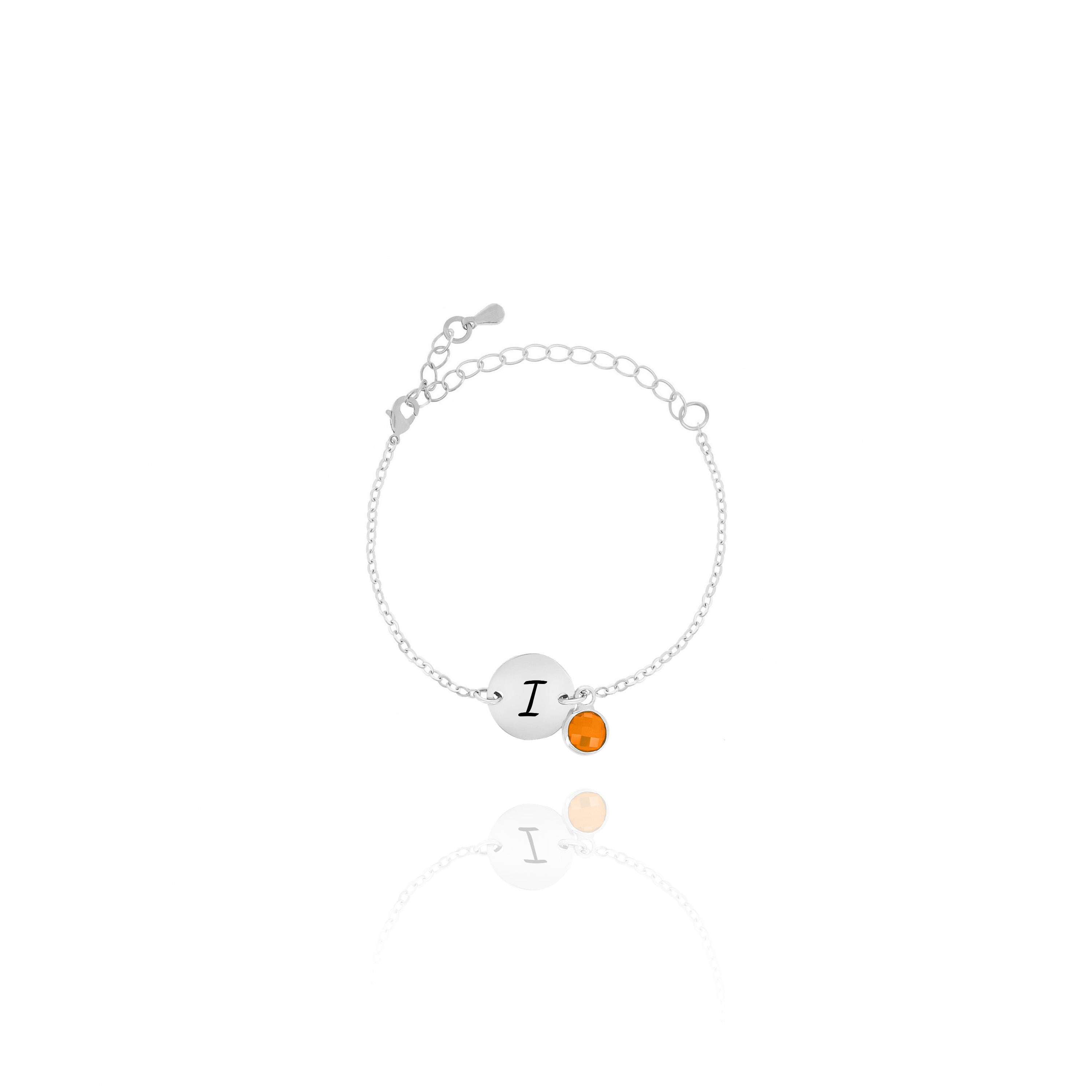 Personalized Birthstone Initial Bracelet