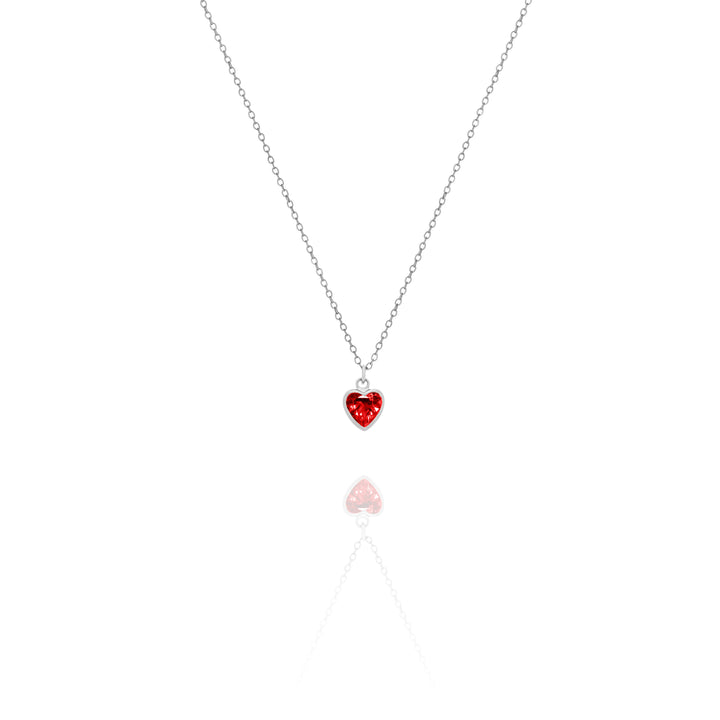 Personalized Heart Birthstone Necklace