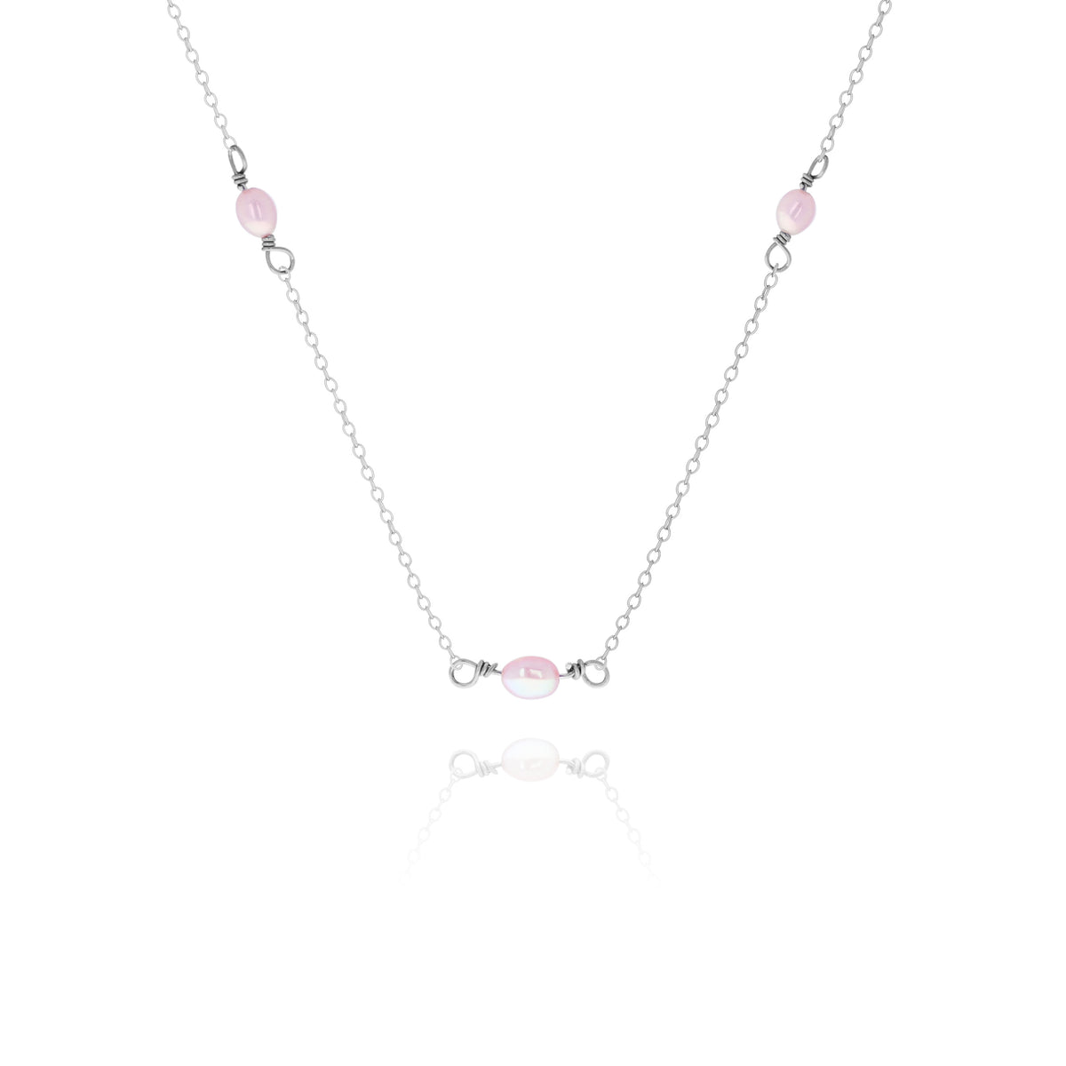 Lavender Freshwater Pearl Choker Necklace in Sterling Silver