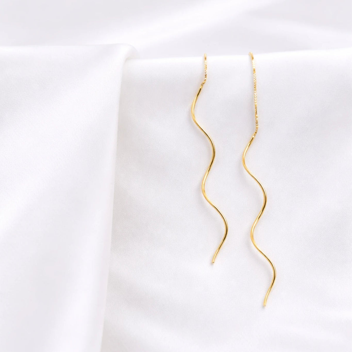 Sterling Silver Spiral Threader Drop Earrings