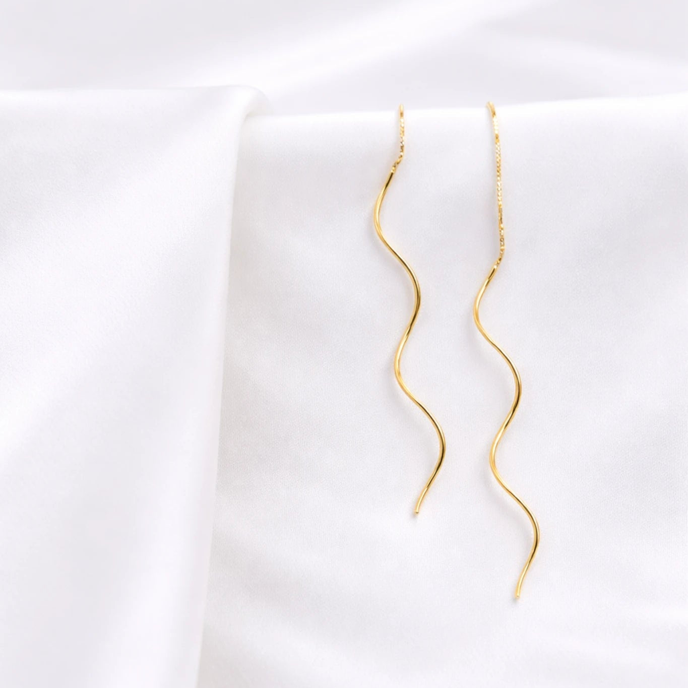 Sterling Silver Spiral Threader Drop Earrings
