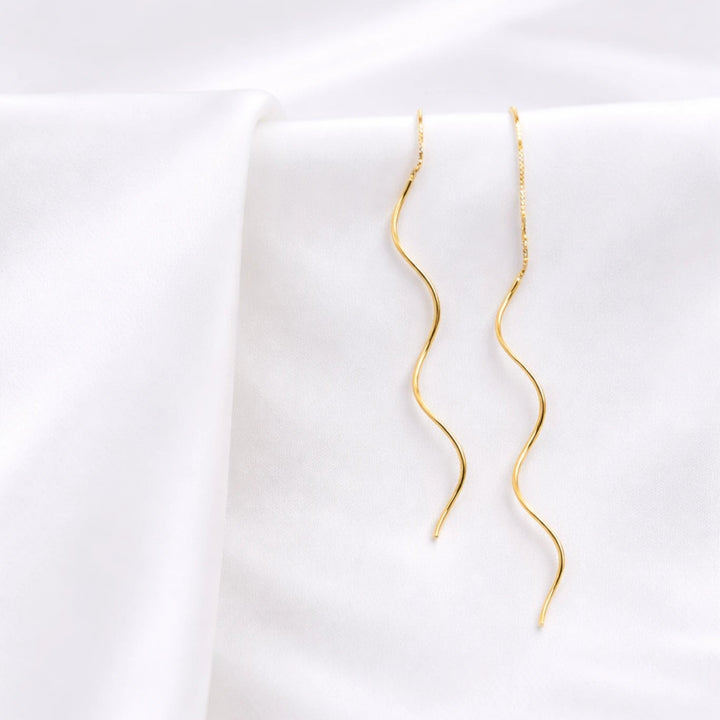 Sterling Silver Spiral Threader Drop Earrings